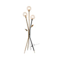 **Technische titel in het Nederlands:** Moderne vloerlamp met glanzende bollen en stijlvolle metalen basis