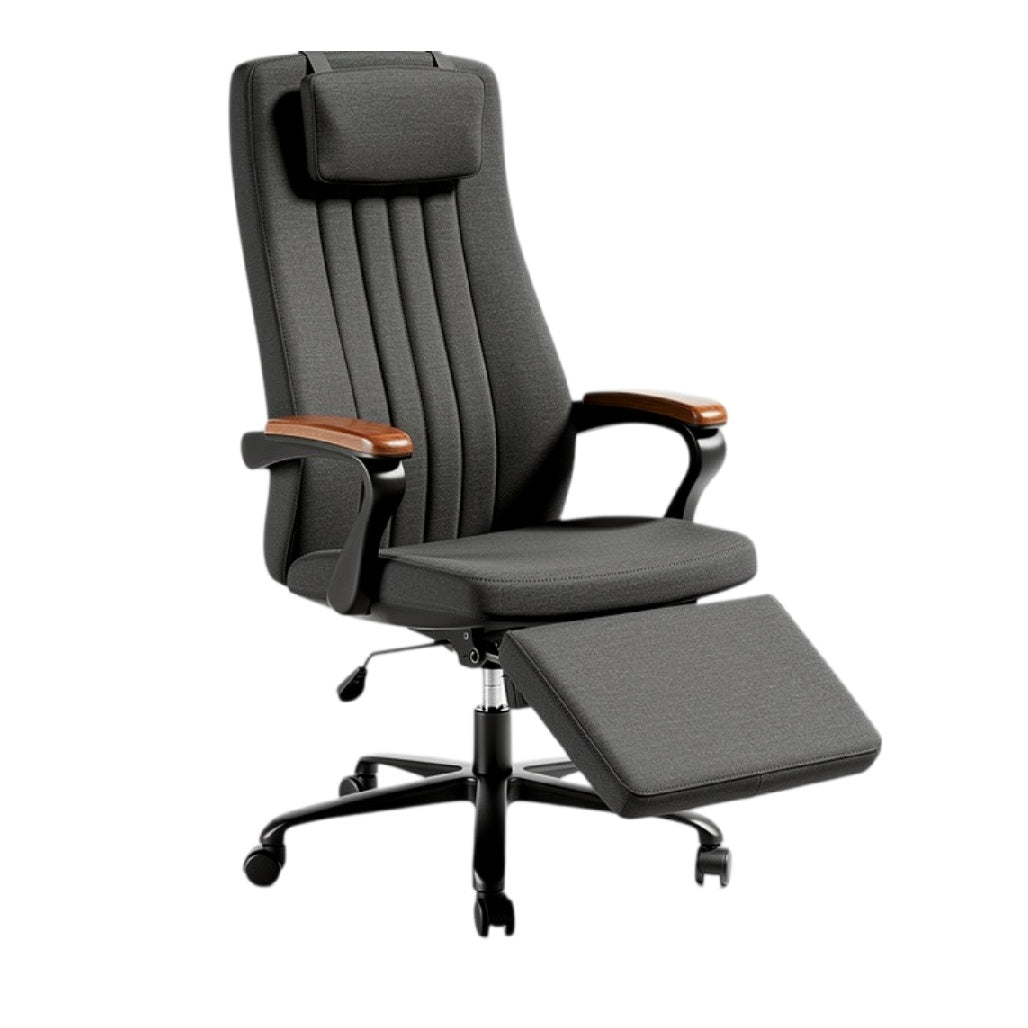 **Ergonomische Bureaustoel met Verstelbare Armleuningen en Voetsteun**