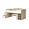 **Technische titel in het Nederlands:** Multifunctioneel Bed met Kast en Bureau in Houtlook