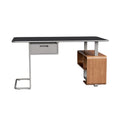**Moderne bureau met minimalistisch ontwerp en geïntegreerde opbergruimte**